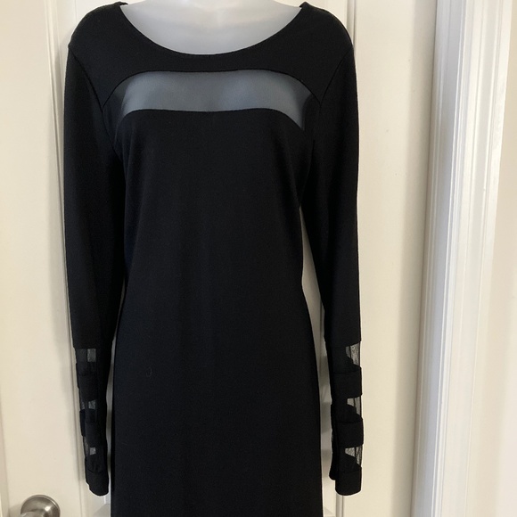 Venus  Black Mesh Detail BodyCon Dress - Picture 6 of 6